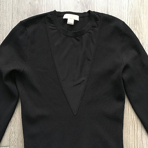 Michael Kors Collection Mesh Deep V-Neck Bodysuit Sz S - Picture 5 of 9